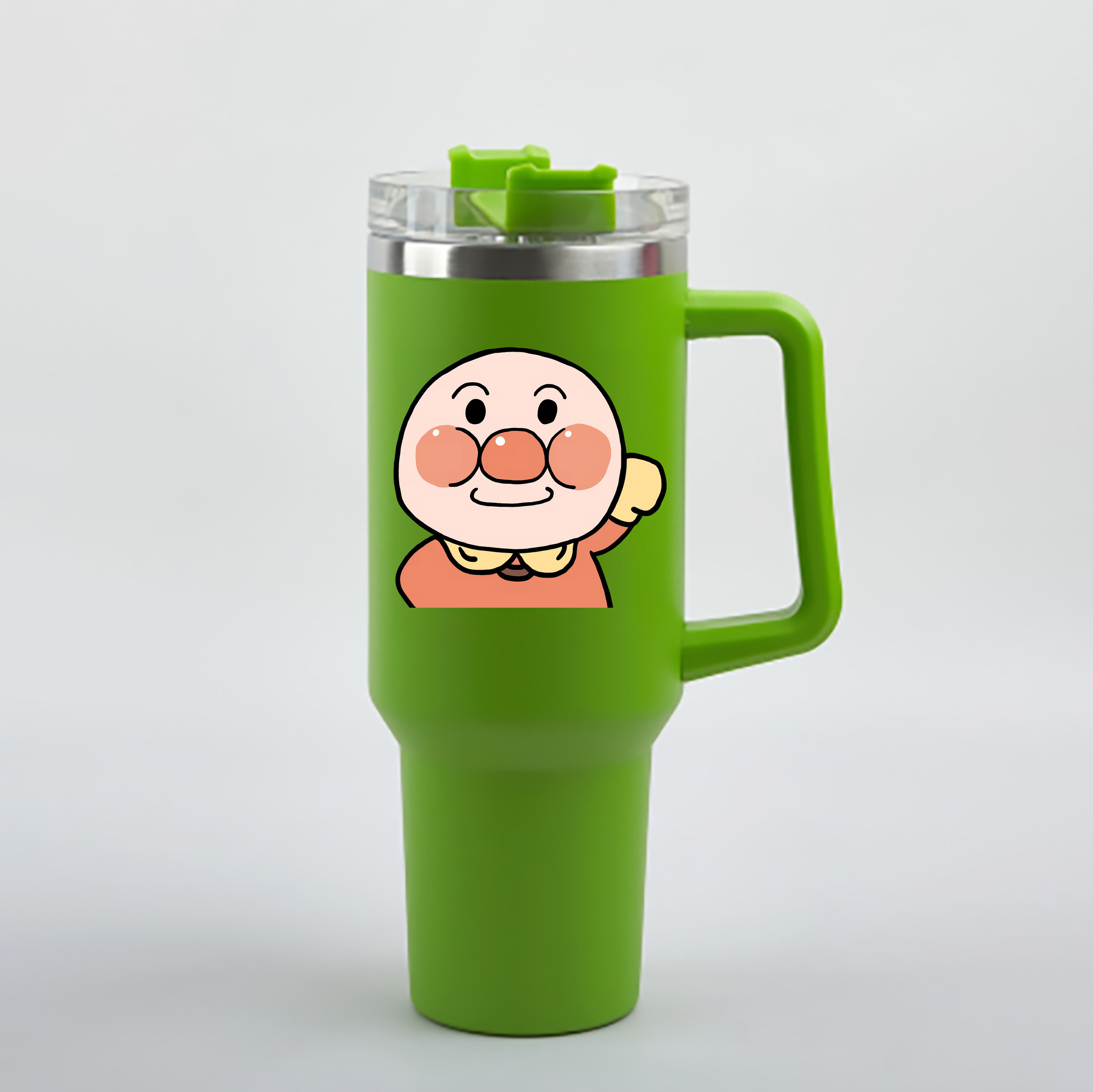 （画像用） アンパンマン Anpanman 1200mL車用タンブラー - クリスタルステッカー（プラスチックストロー付き）